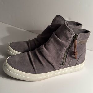 Sperry suede ankle boot sneakers: grey crest lug zone high top